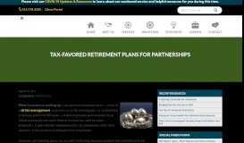 
							         Tax-Favored Retirement Plans For Partnerships - MLR								  
							    