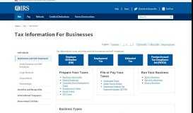 
							         Tax Information for Businesses - Internal Revenue Service								  
							    