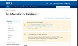 
							         Tax Information for Individuals - Individuals | Internal Revenue Service								  
							    