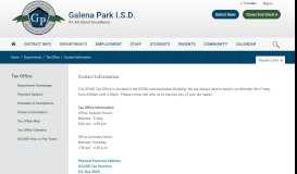 
							         Tax Office / Contact Information - Galena Park ISD								  
							    