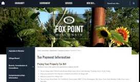
							         Tax Payment Information | Fox Point, WI - Official Website								  
							    