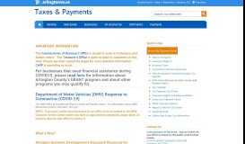 
							         Taxes and Payments Homepage - Arlington County								  
							    