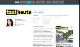 
							         taxi heute | HUSS Unternehmensgruppe - Huss-Verlag								  
							    