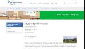 
							         Taylor Regional Hospital | CHI Saint Joseph Health								  
							    