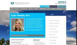 
							         Taylor Womble, PA-C | Raleigh Medical Group								  
							    