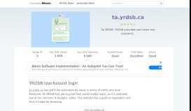 
							         Ta.yrdsb.ca website. YRDSB teachassist login.								  
							    