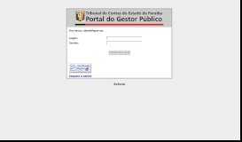
							         TCE-PB Portal do Gestor Público - Login								  
							    