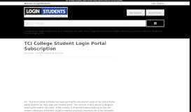 
							         TCI College Student Login Portal Subscription								  
							    