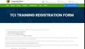 
							         TCI Training Registration Form - The Language Banc								  
							    
