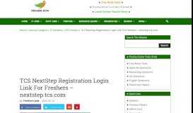 
							         TCS NextStep Registration Login Link For Freshers - nextstep.tcs.com								  
							    