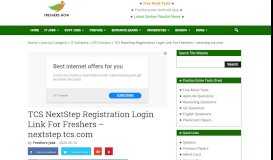 
							         TCS NextStep Registration Login Link For ... - FreshersNow.Com								  
							    