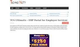 
							         TCS Ultimatix - ERP Portal for Employee Services - Techno Nutty								  
							    