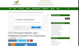
							         TCS Ultimatix Mobile App - Helpdesk Number For Employees ...								  
							    