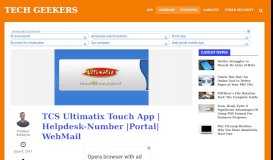 
							         TCS Ultimatix Touch App | Helpdesk-Number |Portal| WebMail ...								  
							    