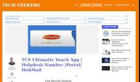 
							         TCS Ultimatix Touch App | Helpdesk-Number |Portal| WebMail – Tech ...								  
							    