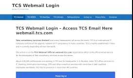 
							         TCS Webmail Login – Access TCS Email Here webmail.tcs.com								  
							    