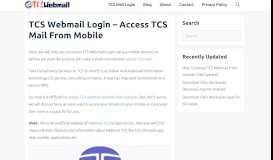 
							         TCS Webmail Login - Access TCS Mail From Mobile								  
							    