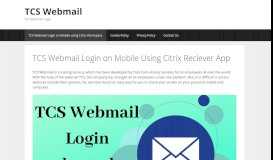 
							         TCS Webmail Login on Mobile Using Citrix Reciever App								  
							    