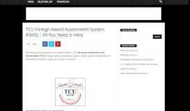 
							         TCU Foreign Award Assessment System (FAAS) | All You ...								  
							    