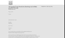 
							         TD Canada Trust-Electronic Banking-List of Bills payable through								  
							    