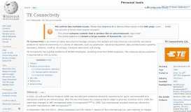 
							         TE Connectivity - Wikipedia								  
							    