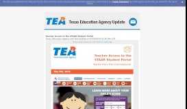 
							         Teacher Access to the STAAR Student Portal - GovDelivery								  
							    