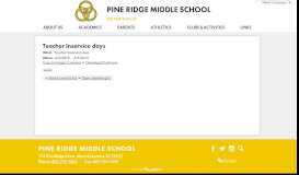 
							         Teacher Inservice days | Pine Ridge Middle School								  
							    