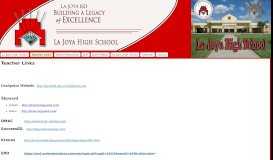 
							         Teacher Links - La Joya High School - Google Sites								  
							    