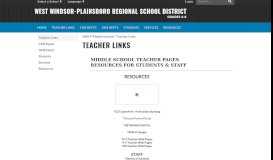 
							         Teacher Links - WW-P Middle Schools								  
							    