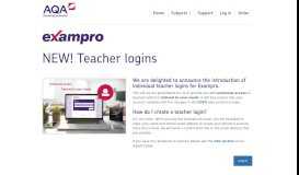 
							         Teacher logins - Exampro								  
							    