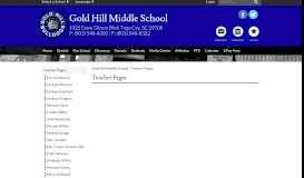
							         Teacher Pages - Gold Hill Middle School								  
							    