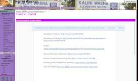 
							         Teacher Portal - Kalihi Waena								  
							    