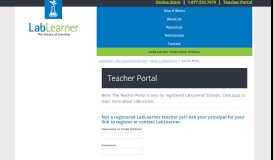 
							         Teacher Portal - LabLearner - The Science of Learning								  
							    