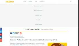 
							         Teacher Professional Development and the Boomerang Effect ...								  
							    
