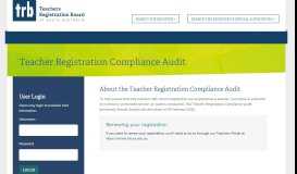 
							         Teacher Registration Compliance Audit: User Login								  
							    