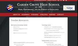 
							         Teacher Resources – Teacher Resources – Garden Grove High School								  
							    
