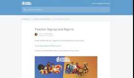 
							         Teacher Signup and Sign-In | Legends Of Learning - Hall of ...								  
							    