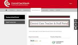 
							         Teacher & Staff Portal / Helpful Teacher Links - Central Cass Schools								  
							    