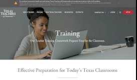
							         Teacher Training Program - Texas Teachers of Tomorrow								  
							    