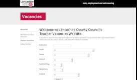 
							         Teacher Vacancies Home - Lancashire County Council								  
							    