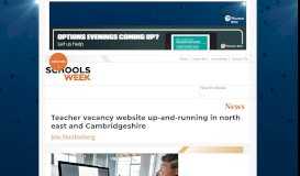 
							         Teacher vacancy website up-and-running in north east and ...								  
							    
