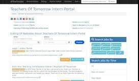 
							         Teachers Of Tomorrow Intern Portal - Allteacherjobs.com								  
							    