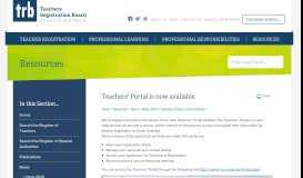 
							         Teachers' Portal is now available - Teachers Registration Board of ...								  
							    