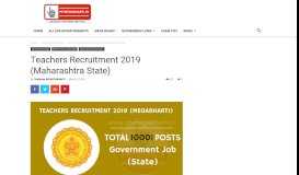 
							         Teachers Recruitment 2019 (Maharashtra State) » MY MEGABHARTI								  
							    