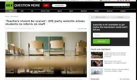 
							         'Teachers should be scared': AfD party website allows students to ...								  
							    
