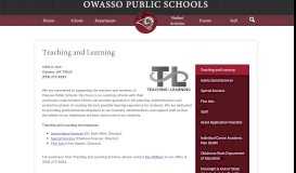 
							         Teaching and Learning - Owasso Public Schools								  
							    
