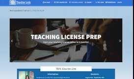 
							         Teaching License - Teacher Link								  
							    