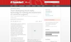 
							         Team developing virtual reality technology for training and ...								  
							    