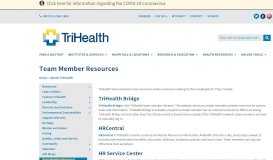 
							         Team Member Resources | TriHealth								  
							    