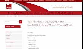 
							         TEAM SHEET: U13 Coventry School's Rugby Festival Squad ...								  
							    